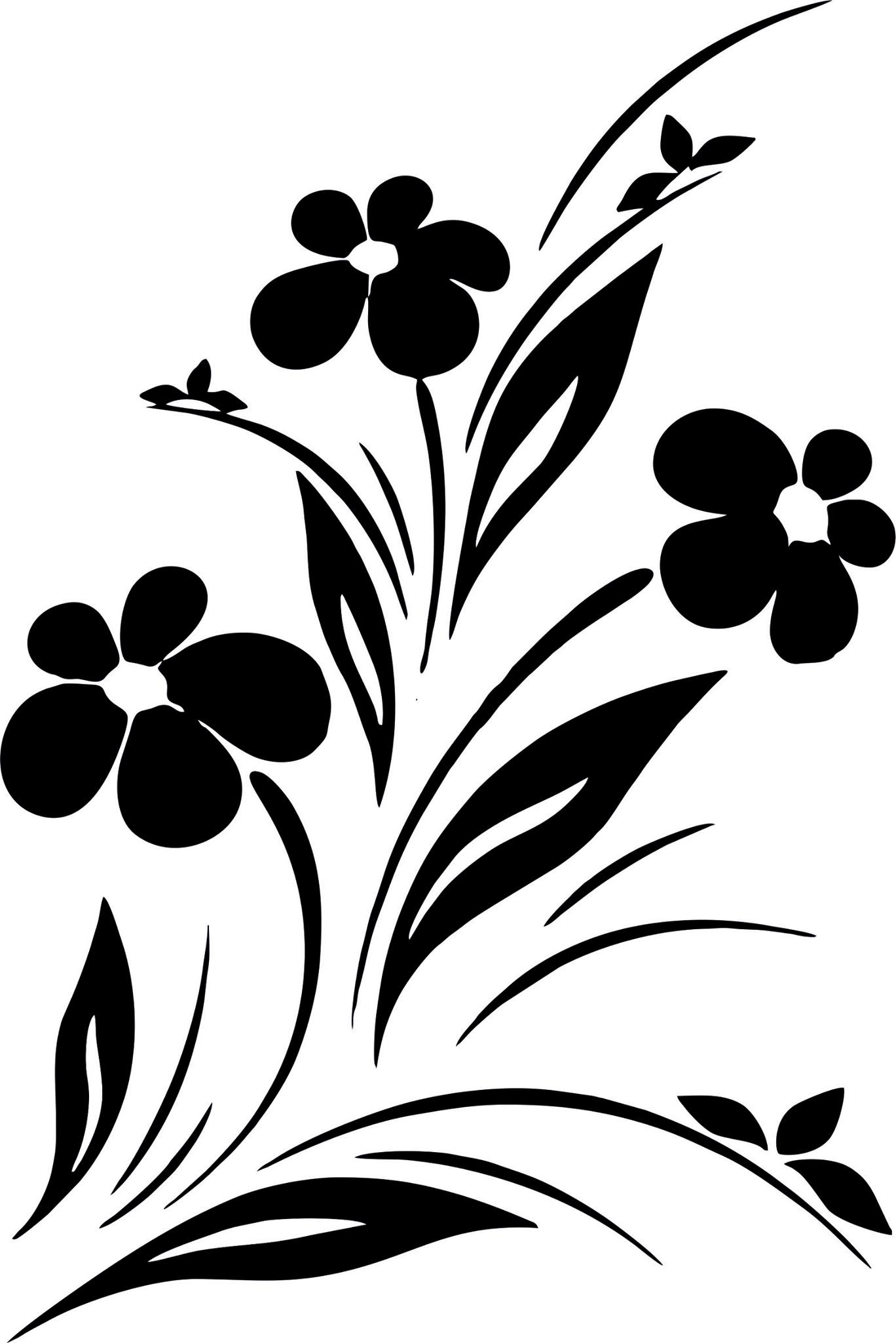 flowers in black and white drawings