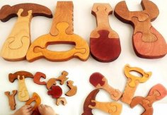 Instruments Wooden Jigsaw Puzzle Free Vector