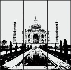 Sandblasting Design Taj Mahal Free Vector