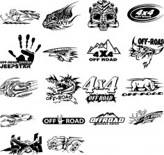 Stickers for car Free Vector