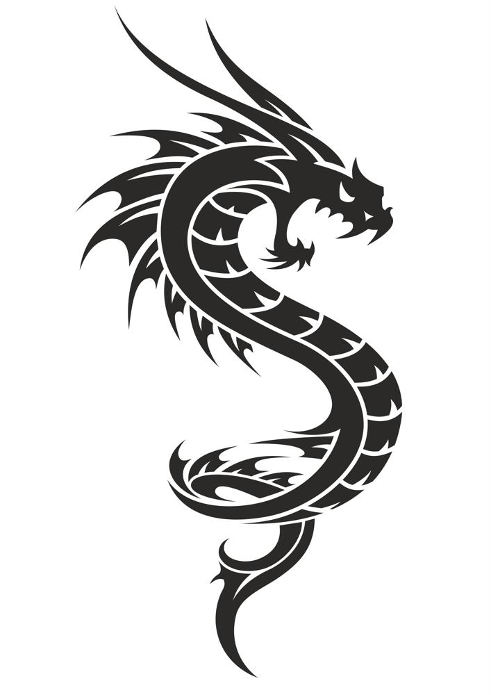 Black And White Dragon Tattoo Vector Free Vector cdr