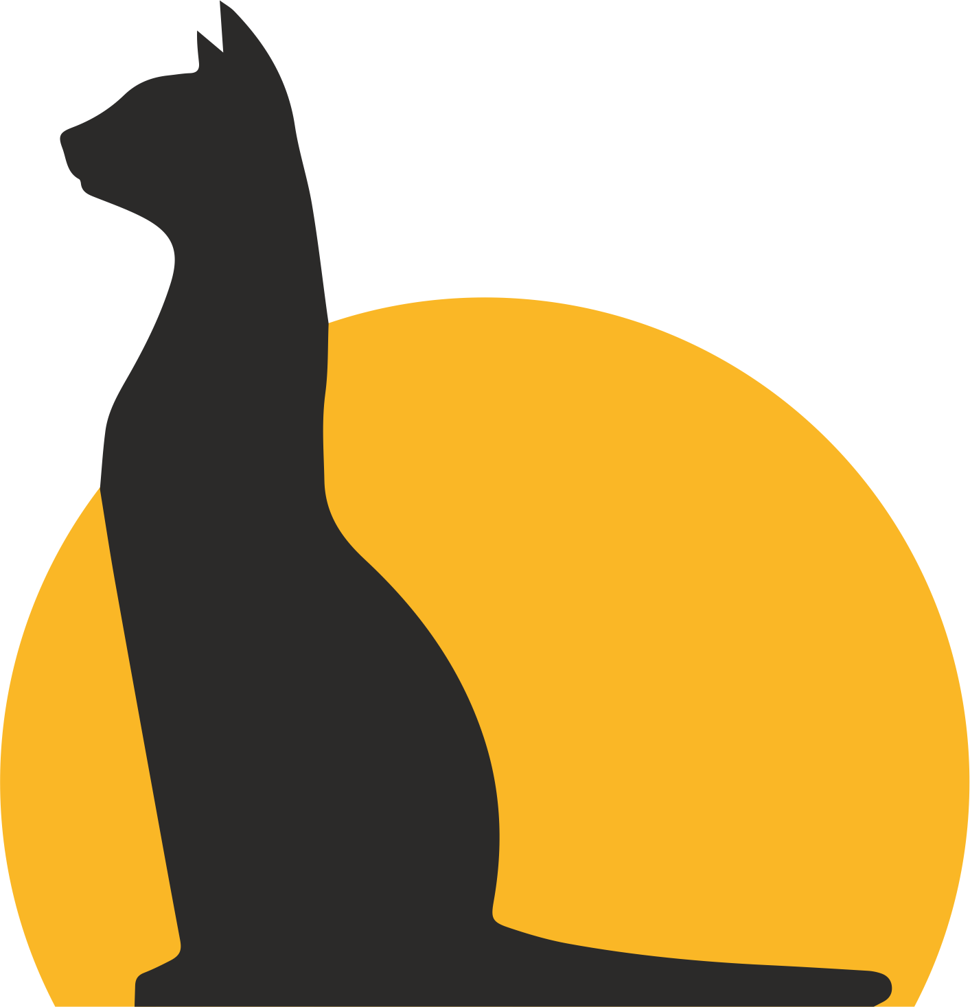 2 Cats Icon Vector Logo On Yellow Circle Royalty Free SVG