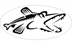 Northern Pike Fish Silhouette dxf File