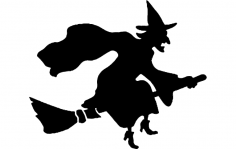 Witch Silhouette dxf File