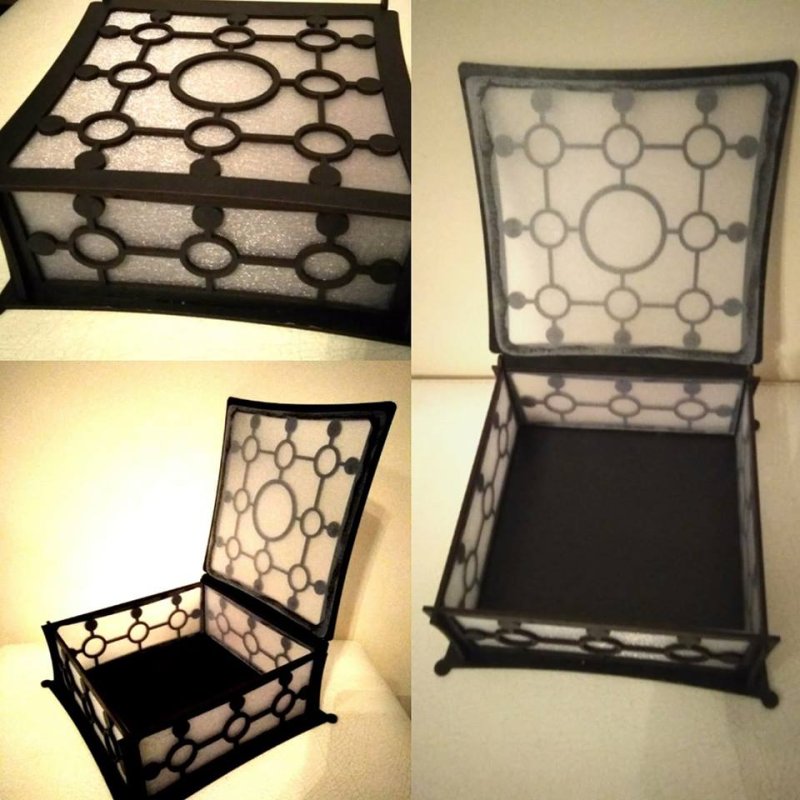 Laser Cut Gift Box With Lid Free Vector Download - 3axis.co - 3D model önizlemesi