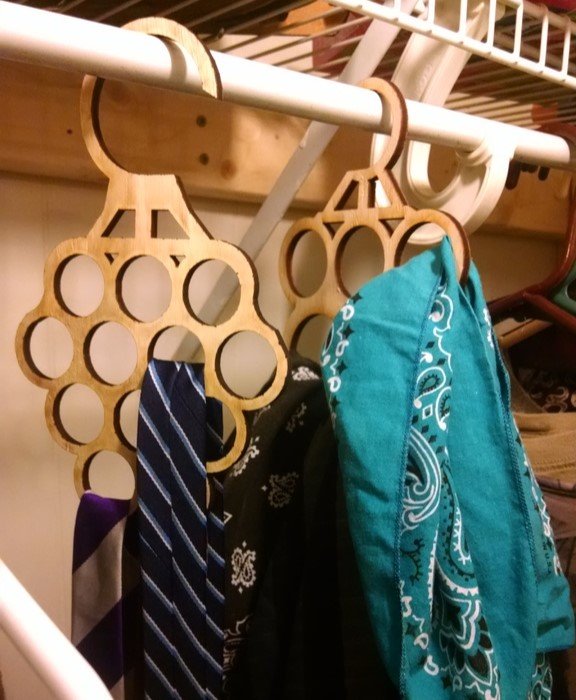 Laser Cut Scarf Organizers SVG File Free Download - 3axis.co - 3D model önizlemesi