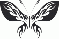 Tribal Butterfly Vector Art 13 DXF File