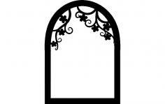 Flower window silhouettte dxf File