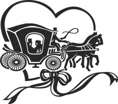 Horse and buggy Free Vector