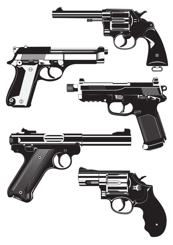 Guns Free Vector cdr Download - 3axis.co