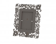 Flowers Picture Frame Laser Cut Free Vector