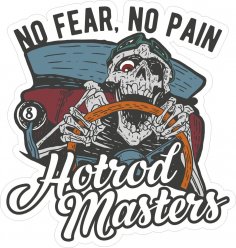 Hotrod Master Sticker Free Vector