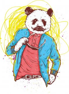 Panda Bear Print Free Vector