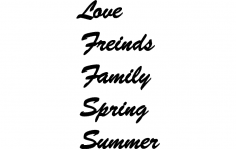 love friends family spring summer dxf File