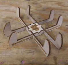 Laser Cut Wooden Coaster Holder Free Vector