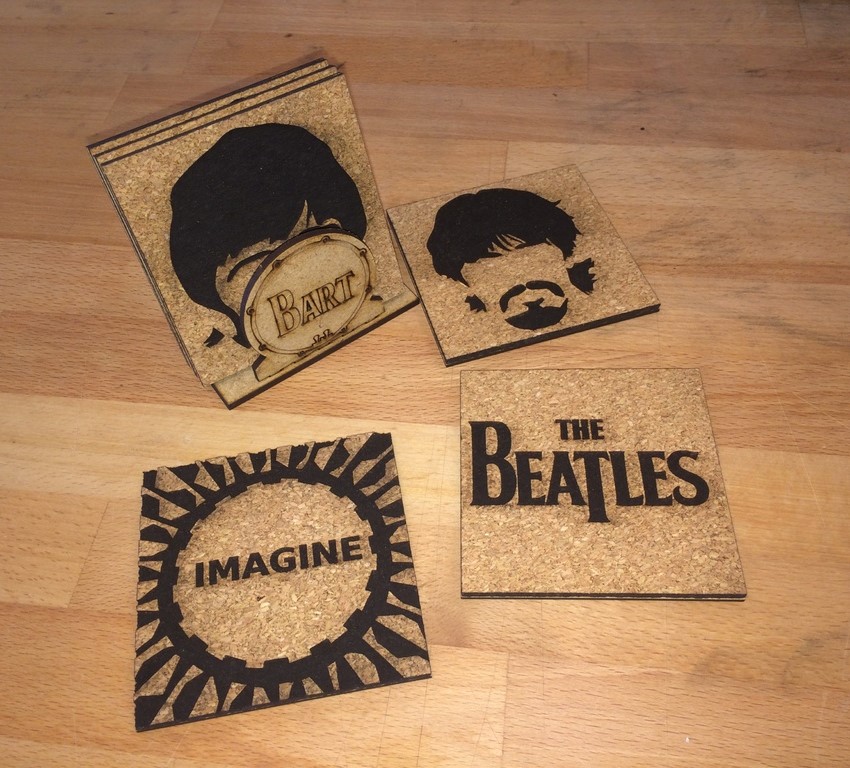 Laser Cut Beatles Coasters Free Vector