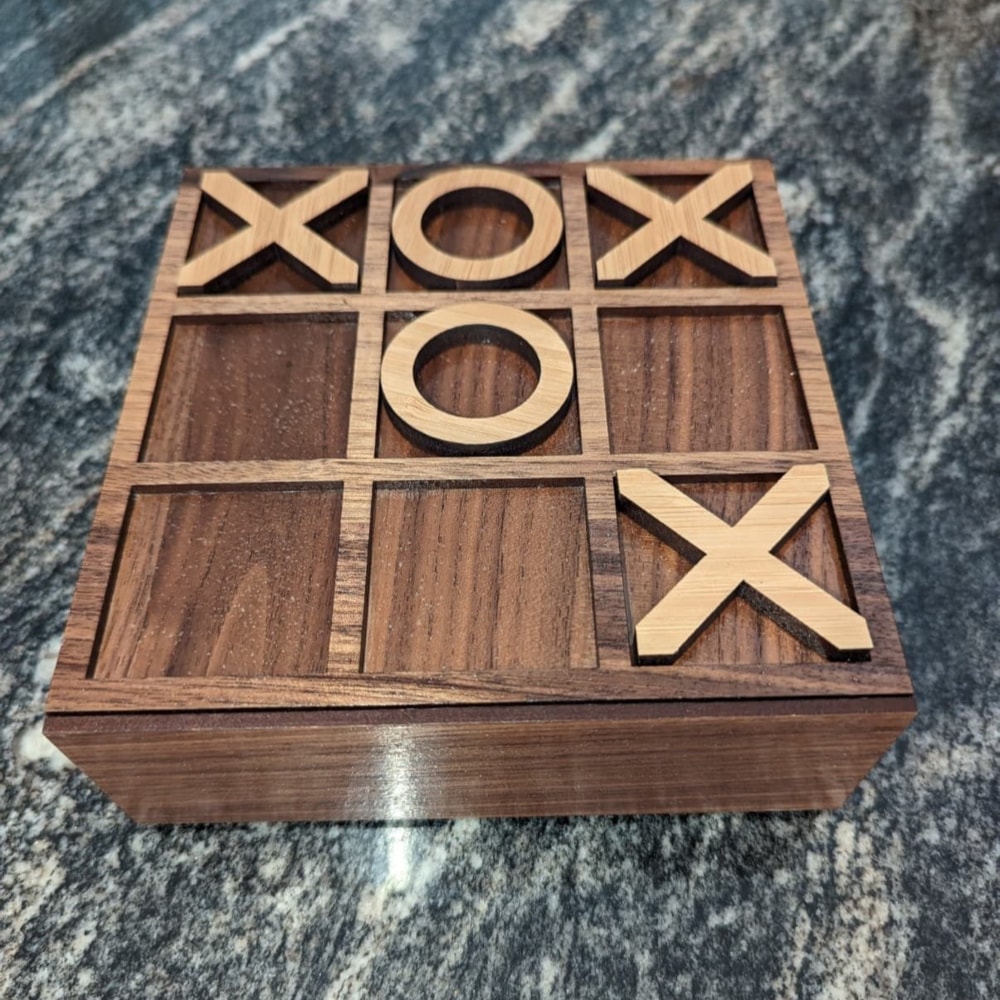 Laser Cut Wooden Tic Tac Toe Game Board Free Vector
