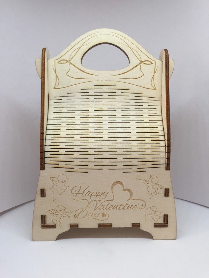 Laser Cut Champagne Gift Box Wooden Champagne Wine Bag Free Vector