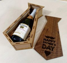 Laser Cut Engraved Potato Tie Personalised Wooden Wine Gift Box Fathers Day Free Vector