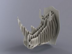 Laser Cut Rhino Head 4mm DXF File