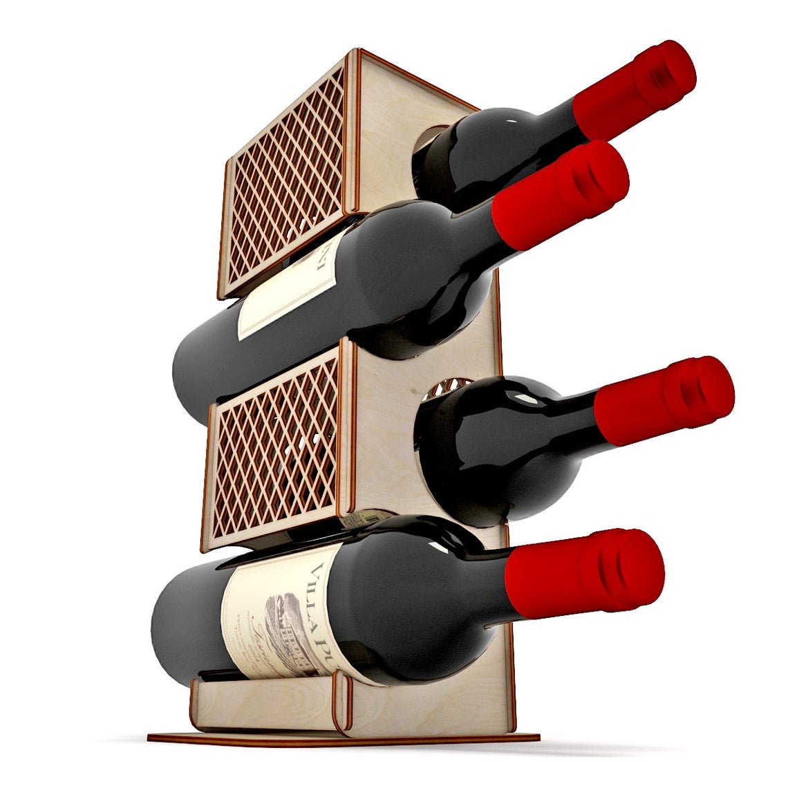 Laser Cut Wooden Wine Rack Wine Holder Wine Bottle Stand Display Stand Free Vector