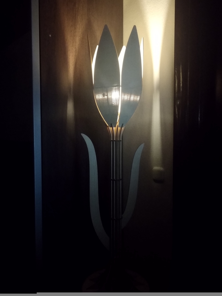 Laser Cut Decorative Tulip Floor Lamp Free Vector