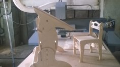 Laser Cut Desk and Chair DXF File