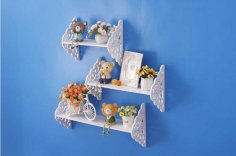 Laser Cut Wall Decorative Storage Shelf Flower Rack Free Vector