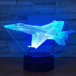 Aircraft Jet Model Airplane 3d Night Light Desk Lamp Laser Cut Acrylic Template Free Vector