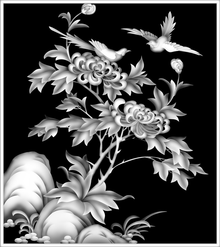 Grayscale Flower Picture Bitmap (.bmp) format file free download - 3axis.co