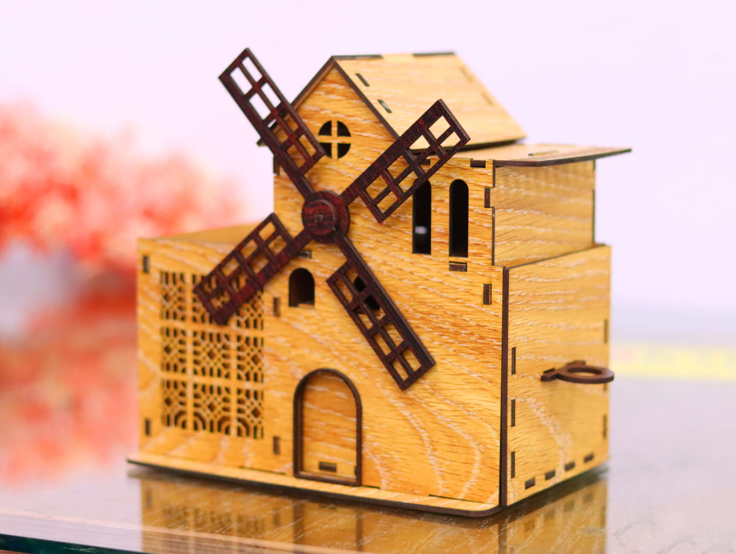 Laser Cut Windmill Shaped Desk Organizer With Drawer SVG DXF CDR AI PDF  Free Download - 3axis.co