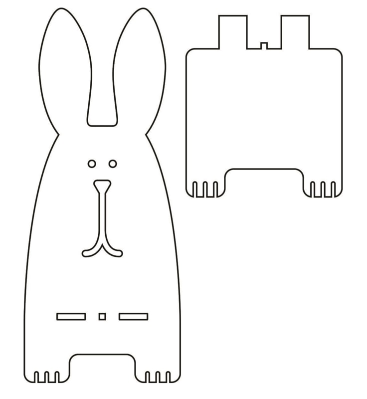 Laser Cut Wooden Rabbit Mobile Phone Stand SVG File
