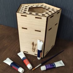 Laser Cut Paint Brush Holder Artist Brush Organizer Free Vector