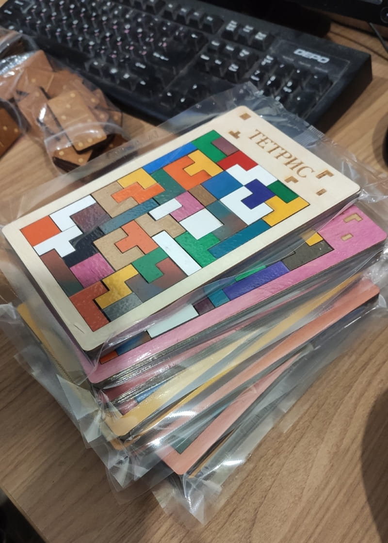 Laser Cut Wooden Tetris Puzzle Board Game For Kids Free Vector cdr Download - 3axis.co - 3D model önizlemesi