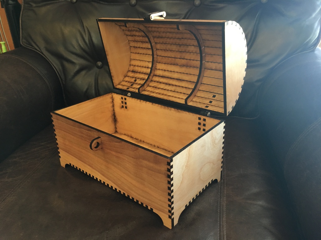 Laser Cut Treasure Chest With Hasp 5mm DXF File