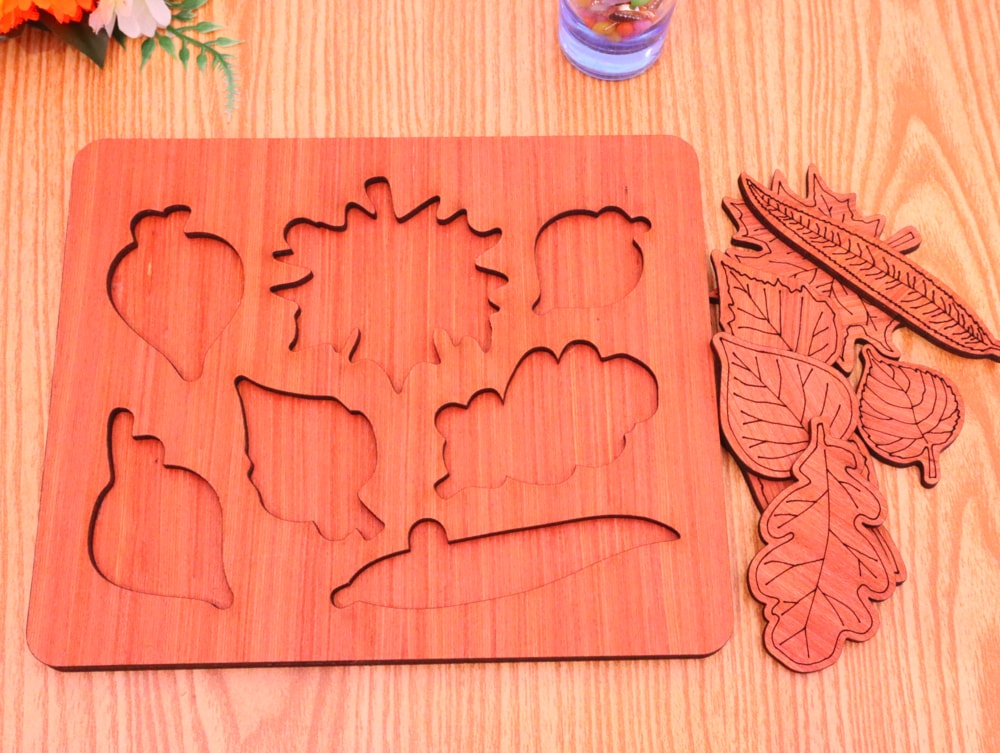 Laser Cut Leaf Jigsaw Puzzles Learning Stem Toys DXF File