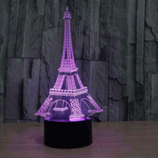 Laser Cut Eiffel Tower Acrylic 3D Illusion Lamp Free Vector