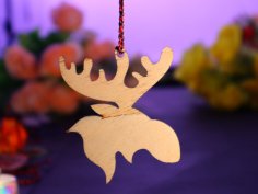 Laser Cut Moose Head Ornament Unfinished Craft Wood Holiday Decor Free Vector