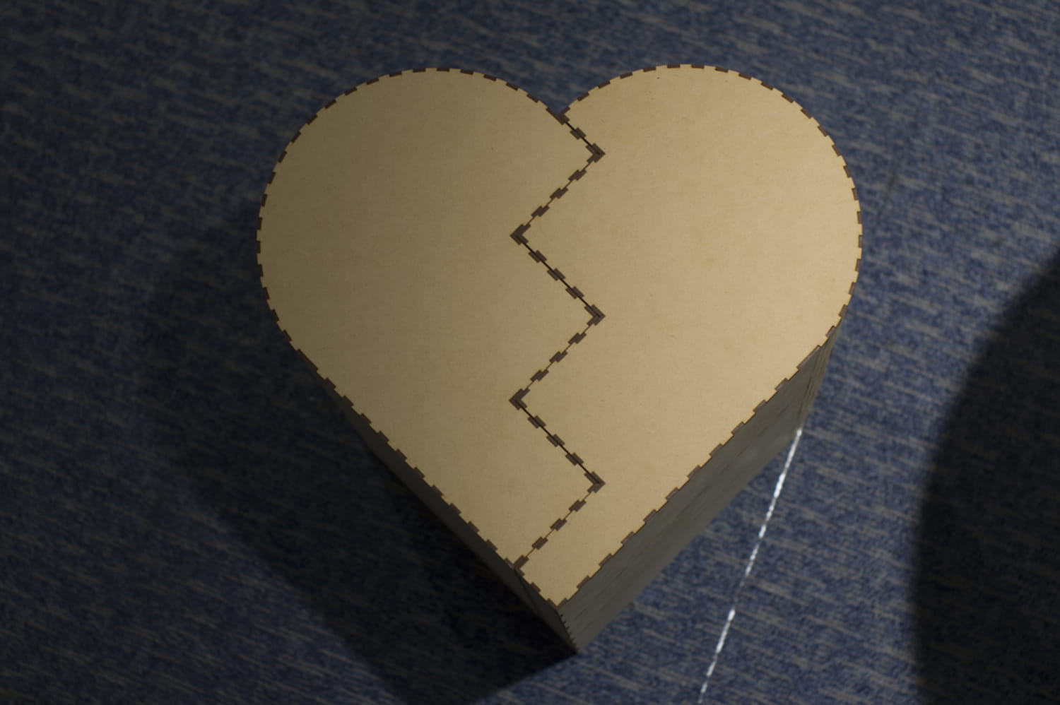 Laser Cut Wooden Heart Stool Free Vector
