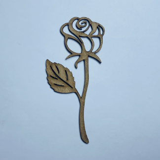 Laser Cut Unfinished Rose Flower Shape Wood Cutout Free Vector