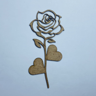 Laser Cut Unfinished Wooden Rose Cutout Free Vector