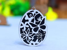 Laser Cut Easter Egg Ornament Decor Free Vector