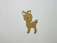 Laser Cut Wood Baby Deer Cutout For Crafts Free Vector