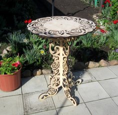Round Plywood Table DXF File