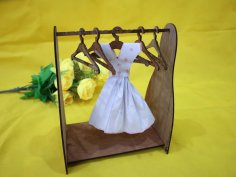 Laser Cut Barbie Doll Clothes Rack 3mm Free Vector