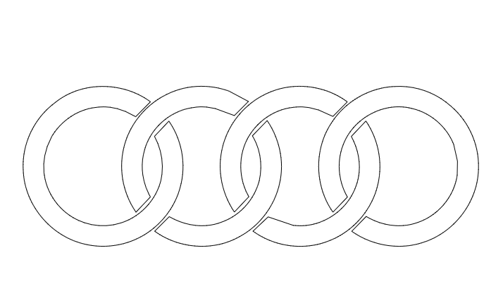 Download Audi Logo DXF File Free Download - 3axis.co