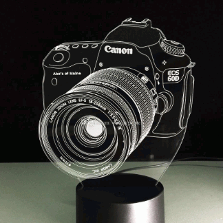 Laser Cut Canon 3D Illusion Optical Lamp Free Vector