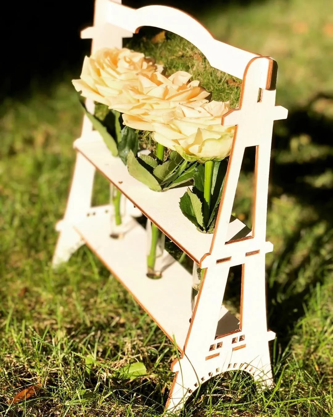Laser Cut Eiffel Tower Planter Flower Stand Elegant Wooden Flask Stand Free Vector