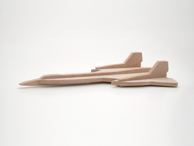 Laser Cut Aircraft 3D Puzzle Lockheed SR-71 Wooden Model 6mm SVG File