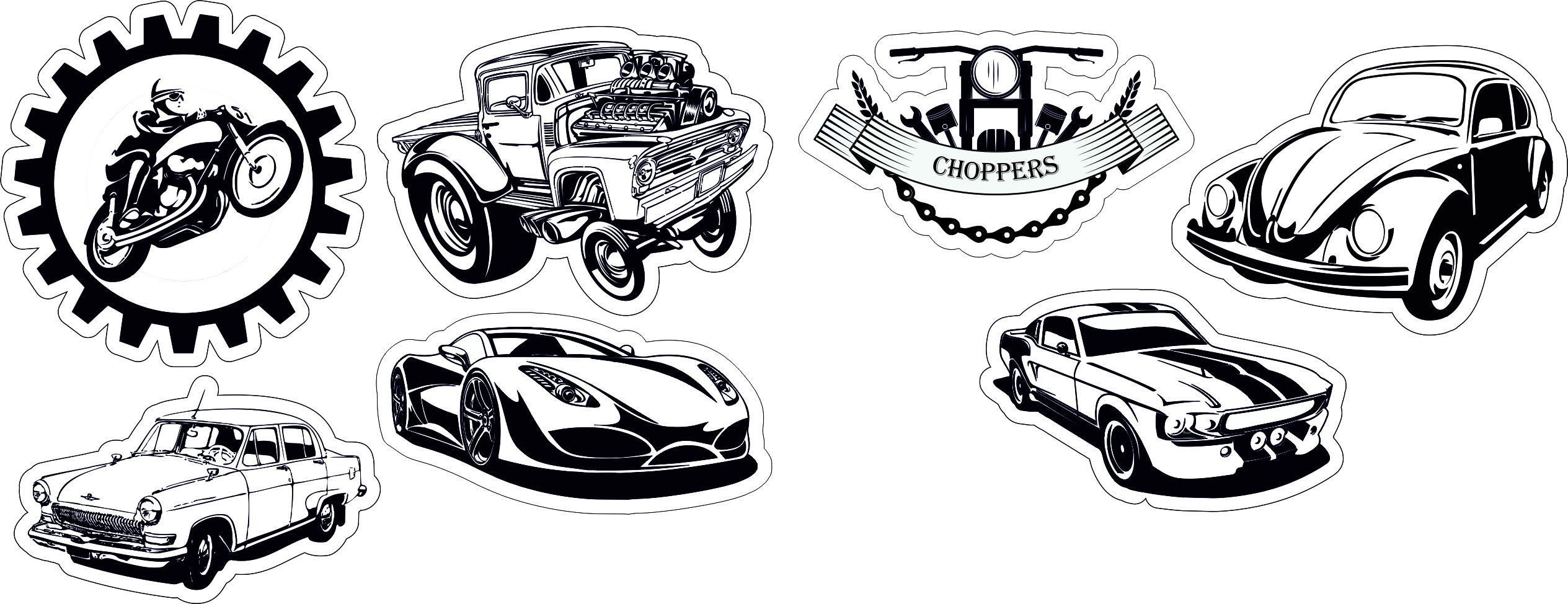 Vinyl Stickers on Car Vector Pack Free Vector cdr Download - 3axis.co